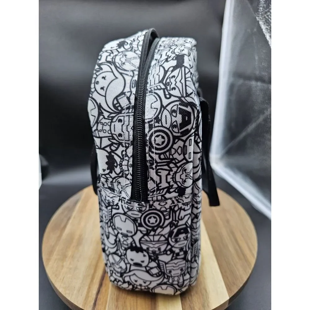 Yoobi X Marvel Avengers Black White Superheroes Insulated‎ Lunch Bag
